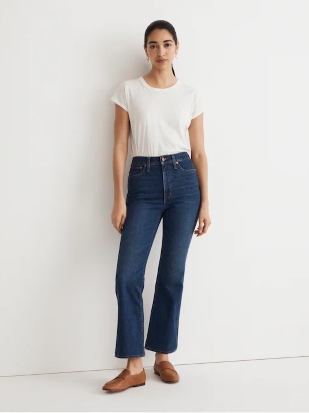 Madewell Perfect Vintage Flare Crop Jean in Corgan Wash — Size 27